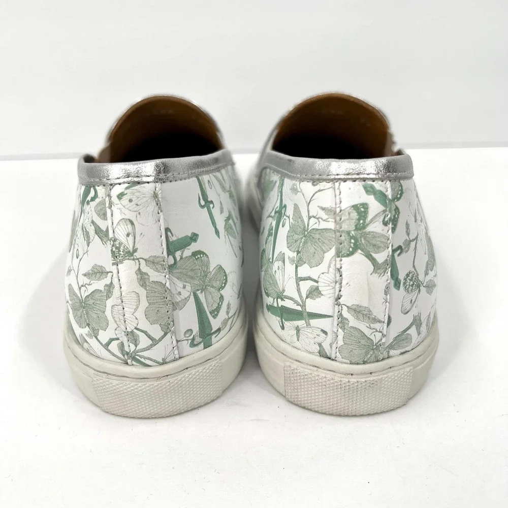 CESARE PACIOTTI 4US Shoes Women 36 White Green Butterfly Printed Slip On Sneaker - Picture 3 of 11